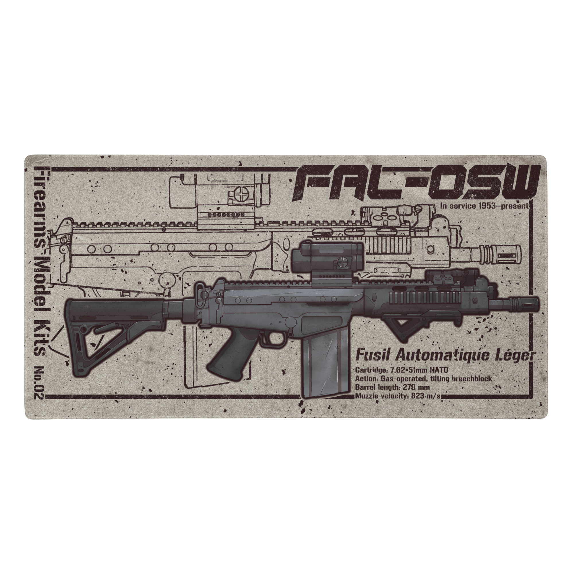 FAL OSW mouse pad - Rifle