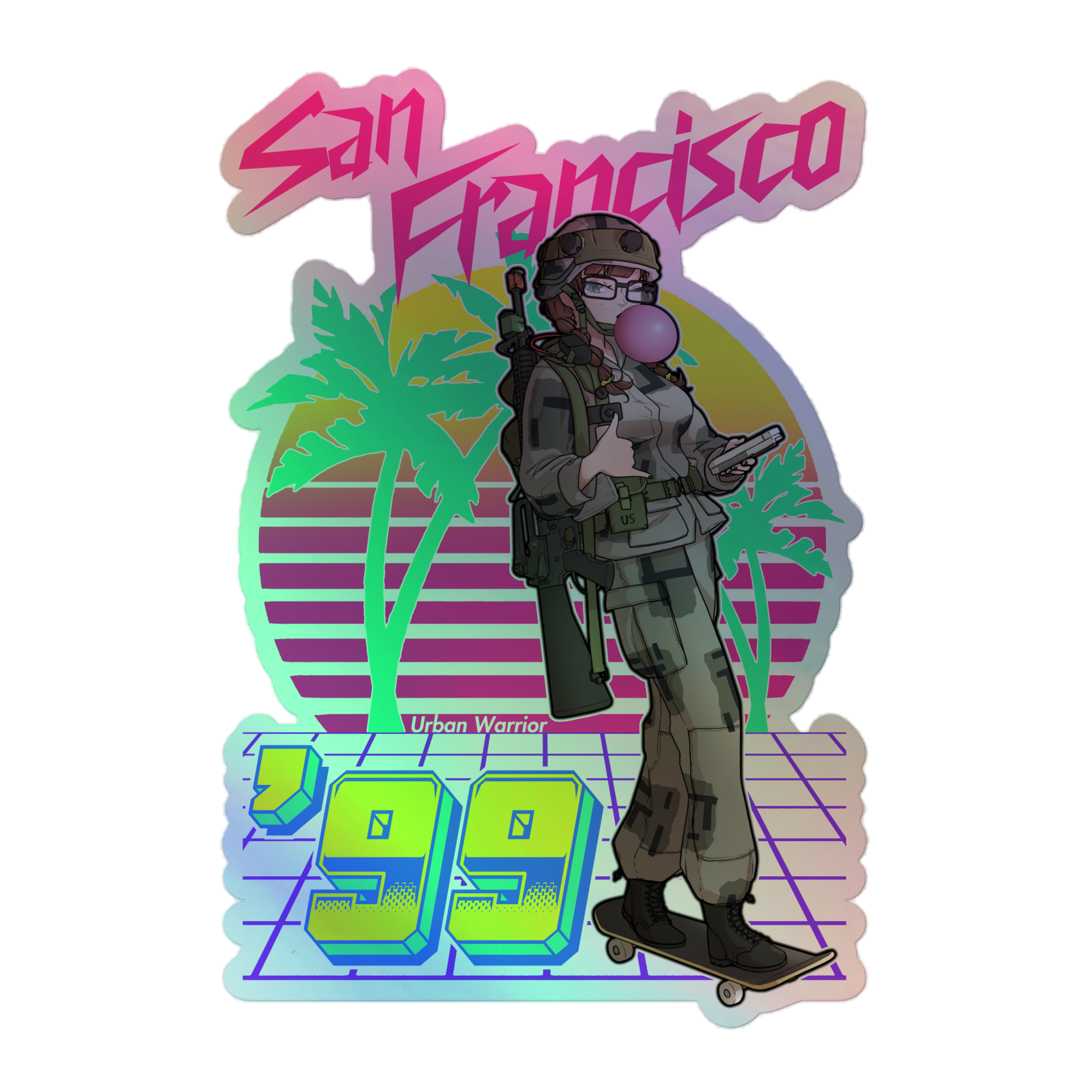 Urban Warrior holo sticker