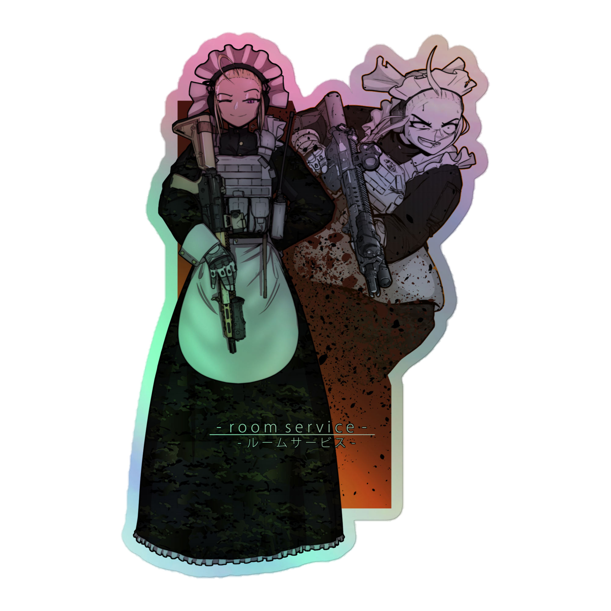 Combat Maid holo sticker