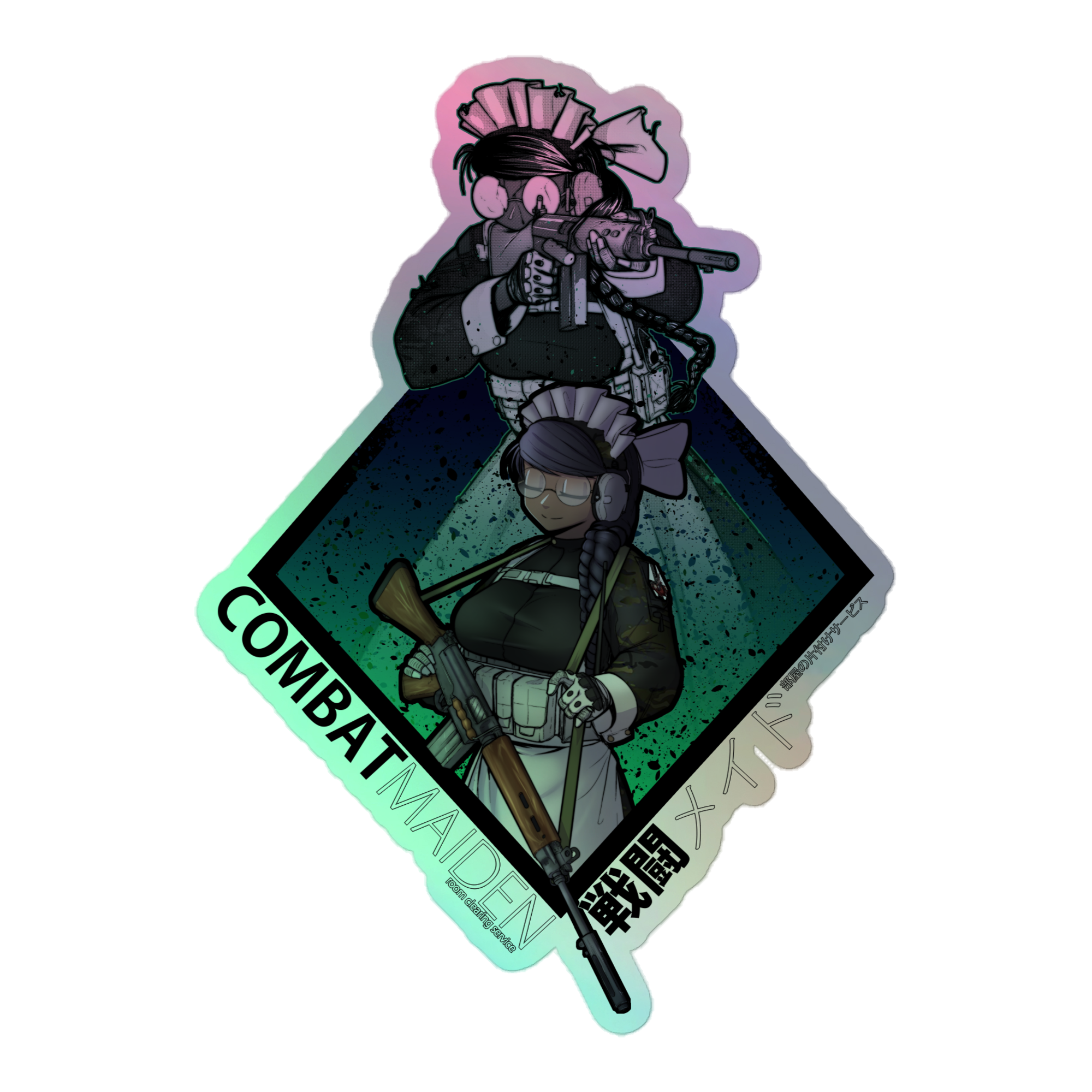 Combat Maid FAL holo sticker
