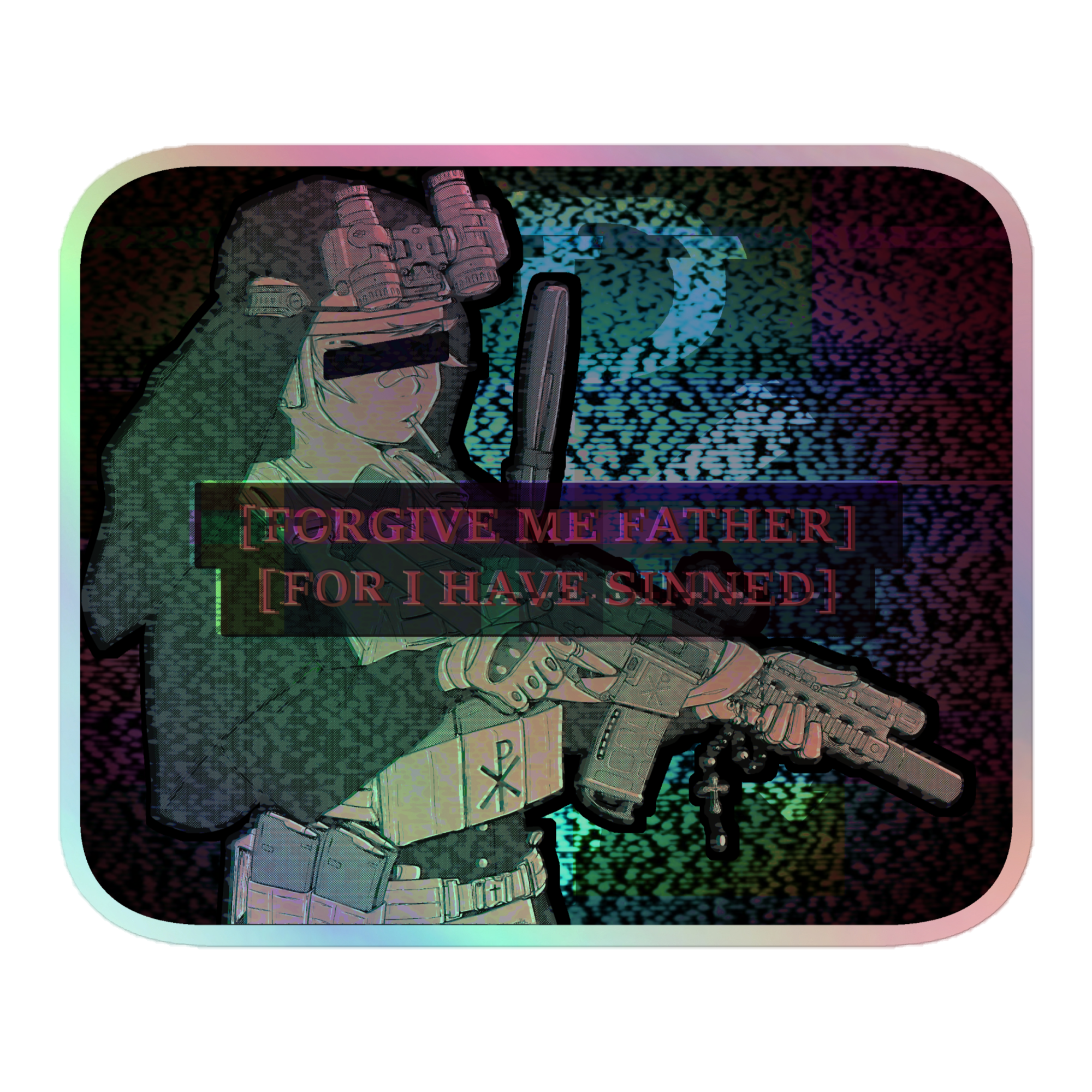 Combat Nun holo sticker