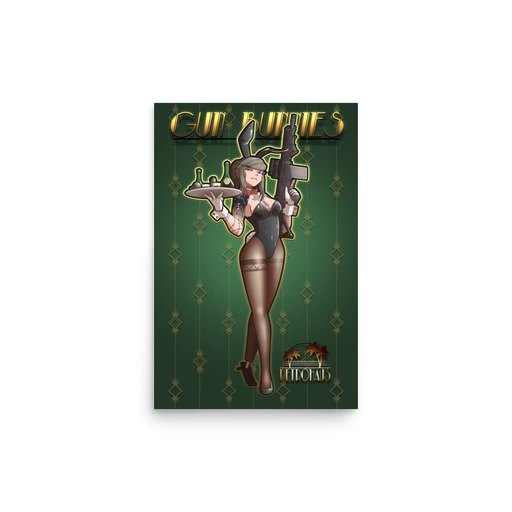 Gun Bunny Holly print