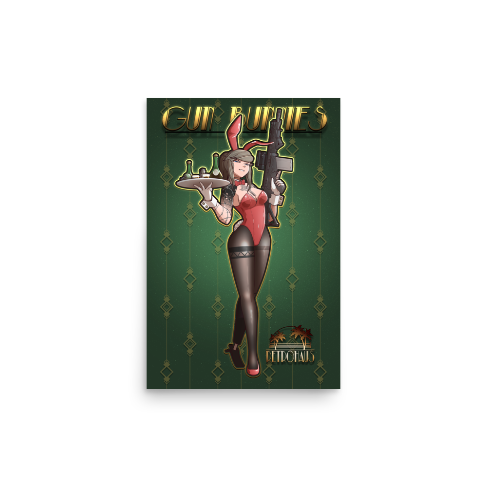 Gun Bunny Holly print