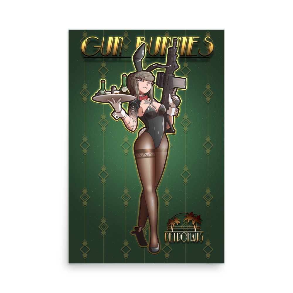 Gun Bunny Holly print