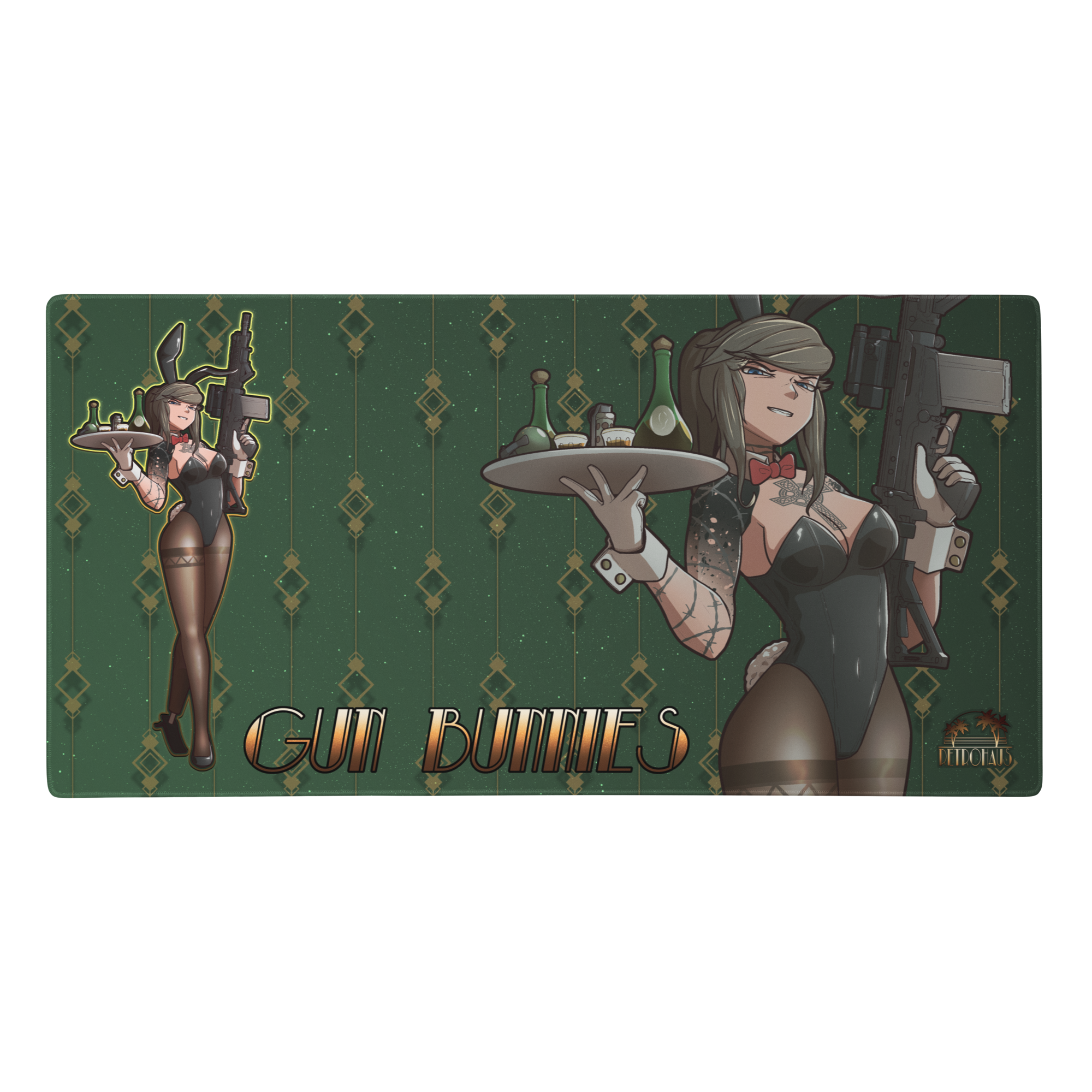 Gun Bunny Holly mousepad - black bunny