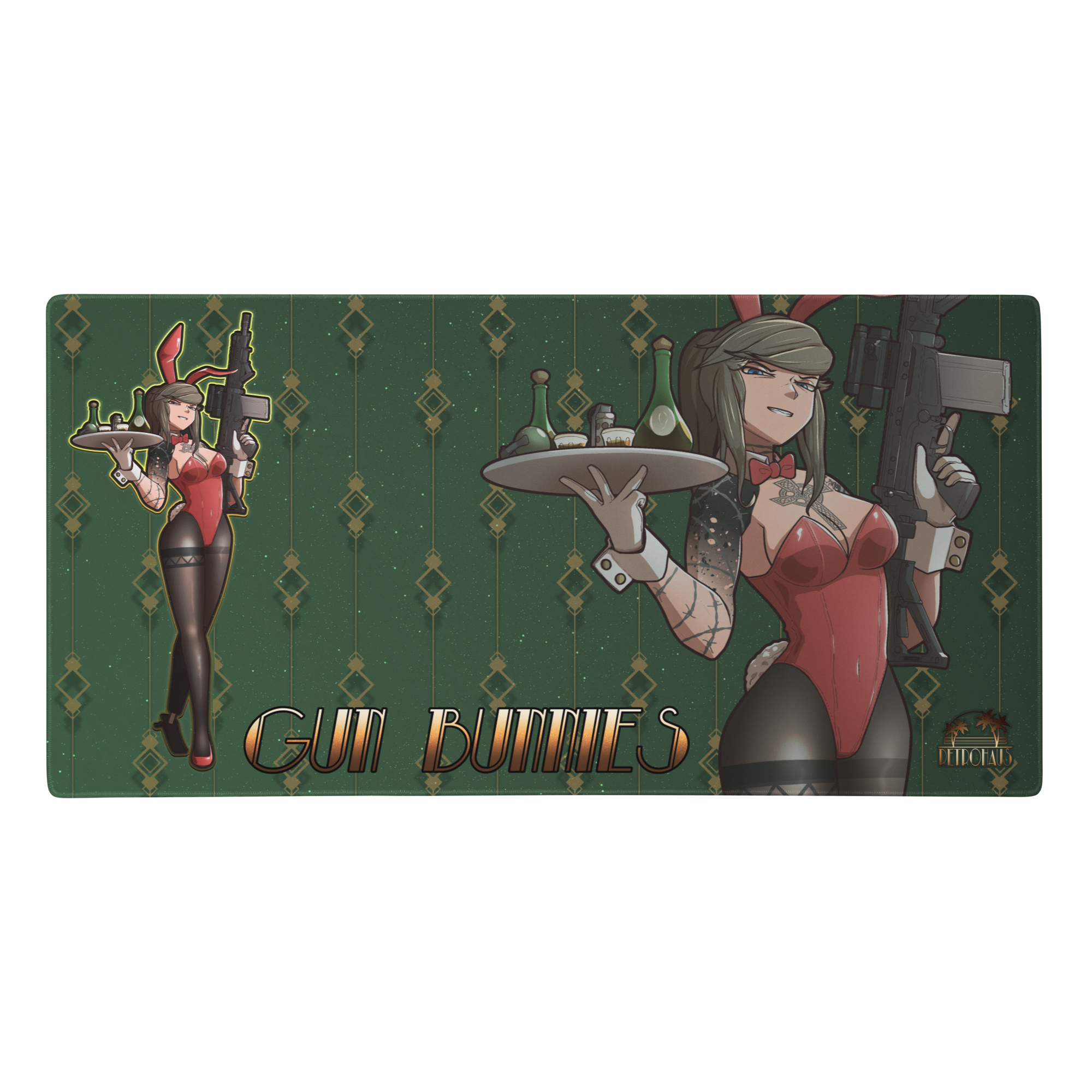 Gun Bunny Holly mousepad - red bunny