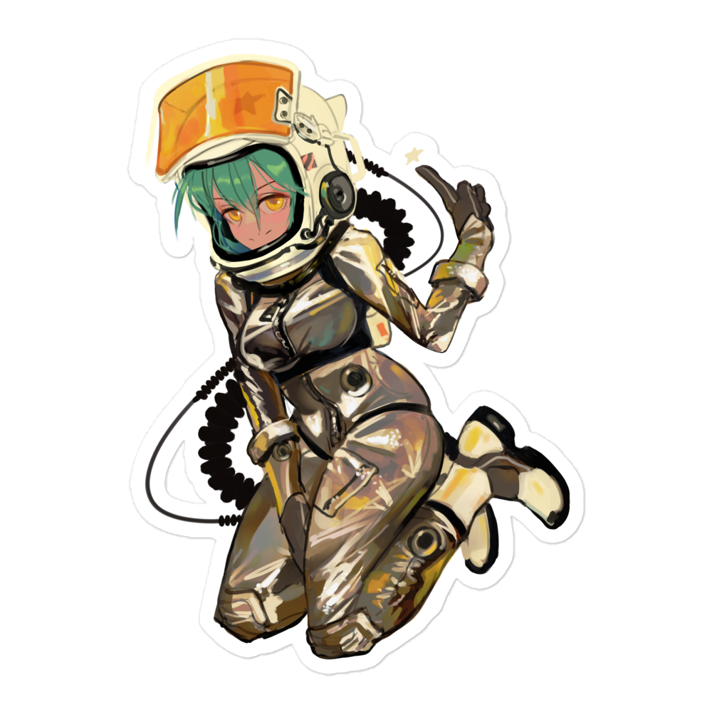 Space girl sticker