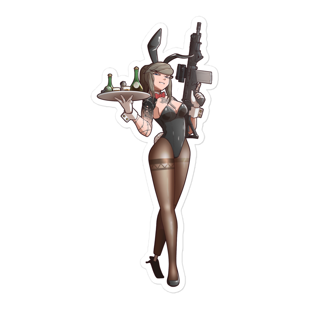 Gun Bunny Holly sticker