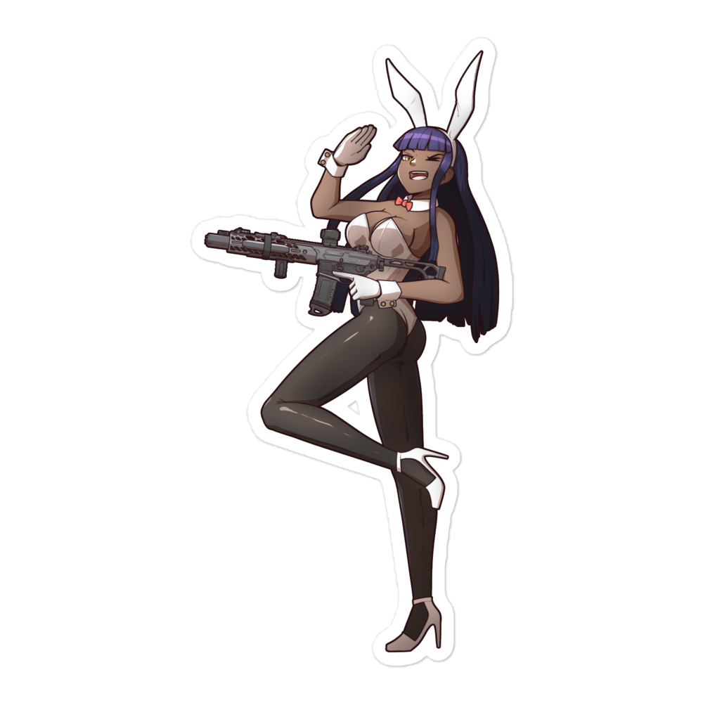 Gun Bunny Genevieve sticker